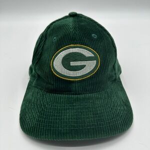 Vintage Y2K Green Bay Packers Hat Logo Athletic Corduroy Strapback Green NFL VTG